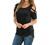 KNFATEQVEDG Summer Cold Shoulder Tops for Women Short Sleeve Cut Out Crew Neck T Shirts Causal Strappy T-Shirt Blouse