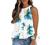 Halter Blouse for Women Summer Floral Print Sleeveless Shirts Tank Top Rufflefd Hem Blouses Pom Pom Flowy Tunic Tops