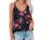 Womens Summer Tops Fashion V-Neck Spaghetti Strap Tank Tops Trendy Camisole Loose Fit Blouse Shirts with Cute Printing