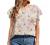 Womens Summer Ruffle Short Sleeve Chiffon Tops Loose Casual Floral Print Scoop Neck T-Shirts Tunic Ladies Work Blouses