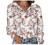 Women's V Neck Lantern Long Sleeve Boho Floral Printed Summer Tops Stylish Drawstring Blouses Loose T Shirts Tunics