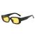 LASPOR Vintage Rectangle Sunglasses for Women Men Fashion Retro Small Square Frame Glasses UV 400 Protection Driving Black