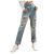 MASZONE High Waisted Jeans for Women Y2K Fashion Wide Leg Denim Pants Loose Back Butterfly Print Straight Trousers Jeans