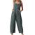 Hesxuno Jumpsuits for Women Casual Loose Plus Size Overalls Retro Print Wide Leg Buttons Jumpsuits Rompers with Pockets