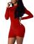 BORIFLORS Women's Sexy Wrap Front Long Sleeve Ruched Bodycon Mini Club Dress