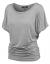 Made By Johnny MBJ Women's Solid Short Sleeve Boat Neck V Neck Dolman Top with Side Shirring