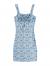 SheIn Women's Floral Tie Neck Sleeveless Ruched Bust Frill Trim Bodycon Short Dress