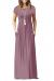 EUOVMY Women's Short Sleeve Loose Plain Maxi Dresses Casual Long Dresses with Pockets