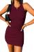 BTFBM Women Sleeveless Bodycon Ruched Short Dress Side Drawstring Solid Crew Neck Casual Summer Tank Shirt Mini Dresses