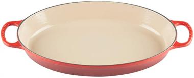 Le Creuset Enamel Cast Iron Signature Oval Baker, 3 quart, Cerise (Cherry Red)