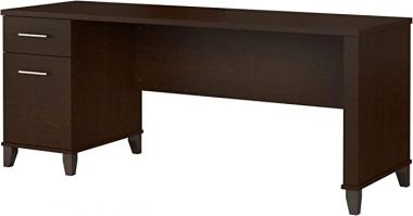 Bush Furniture Somerset 72W Office Desk with Drawers in Mocha Cherry