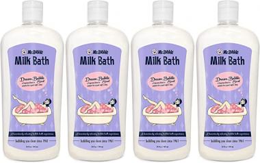 Mr. Bubble Dream Bubble Milk Bath - A Nourishing, Moisturizing, Milk Bath - Paraben Free, Phthalate Free, Coconut and Milk Foaming Bath (4 Bottles, 24 fl oz Each)