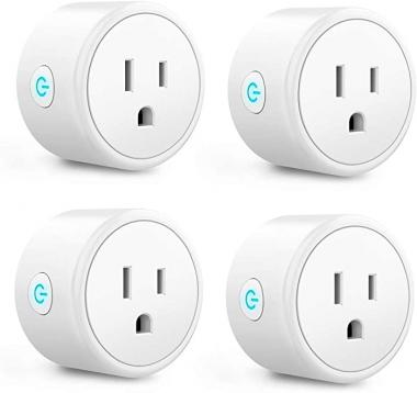 Aoycocr Alexa Smart Plugs - Mini Bluetooth WIFI Smart Socket Switch Works With Alexa Echo Google Home, Remote Control Smart Outlet with Timer Function, No Hub Required, ETL/FCC Listed 4 Pack