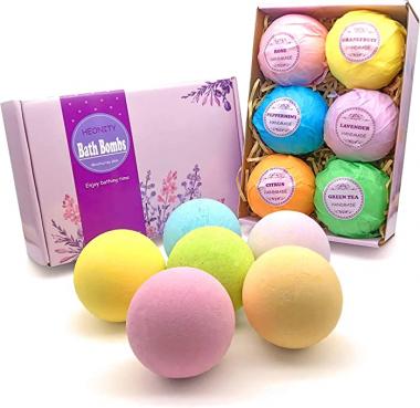 HEONITY Bath Bombs Gift Set,6Pcs x 4.2oz. Handmade Bubble Bathbombs Perfect for Spa Bath Supple Skin/Moisturizing/Soothing/Relax/Calming/Sleep Aid for Women Kids Wife Girlfriend Birthday Mother's day