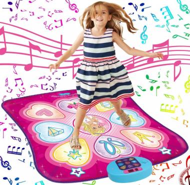 SUNLIN Dance Mat - Dance Mixer Rhythm Step Play Mat - Dance Game Toy Gift for Kids Girls Boys - Dance Pad with LED Lights, Adjustable Volume, Built-in Music, 3 Challenge Levels (35.4"X36.6")