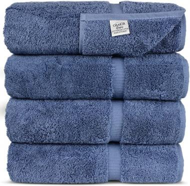 Chakir Turkish Linens Turkish Cotton Luxury Hotel & Spa Bath Towel - Set of 4, Wedgewood