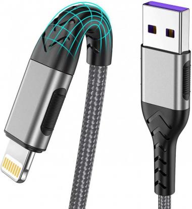 iPhone Charger, [MFi Certified] Durcord 3Pack 10FT USB A Cable for Long Lightning Charger Cable, Fast iPhone Charging Cord for iPhone Xs Max/XS/XR/X/8/7/6S/6/Plus/SE/iPad(Silver)