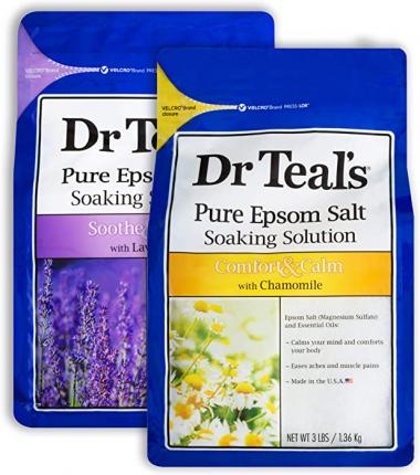 Dr Teal's Epsom Salt Bath Combo Pack (6 lbs Total), Soothe & Sleep with Lavender, and Comfort & Calm with Chamomile