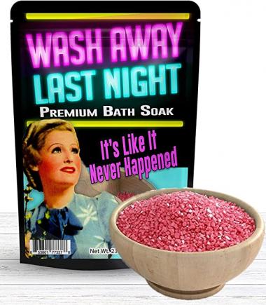 Wash Away Last Night Bath Soak – Pink Bath Salts Luxury Bath Funny Girlfriend Gifts For Best Friends Bath And Body Gifts For Women Mediterranean Sea Salts Ladies Night Gifts Bachelorette Party Favors