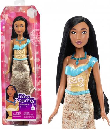 Disney Princess Pochontas Fashion Doll, New for 2023, Sparkling Look with Black Hair, Brown Eyes & Necklace Accessory