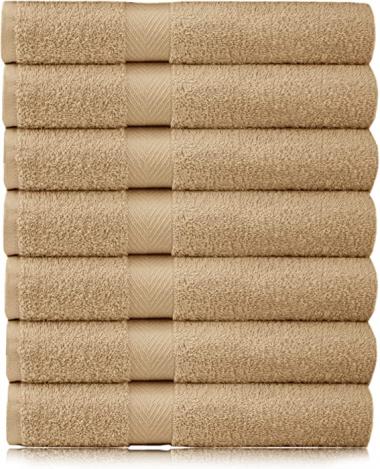 COTTON CRAFT Simplicity Bath Towels Set -7 Pack- 27x52 -100% Cotton Bath Towel - Lightweight Absorbent Soft Easy Care Quick Dry Everyday Luxury Hotel Spa Gym Shower Beach Pool Camp Travel Dorm - Linen