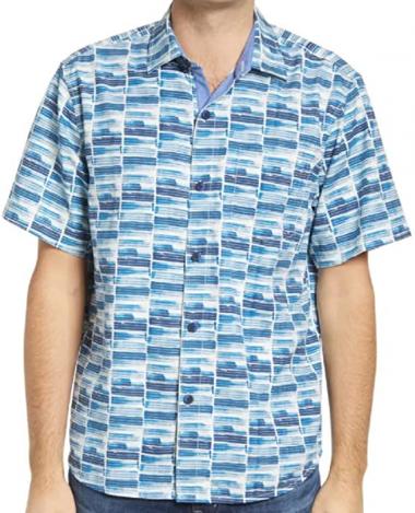 Tommy Bahama Tazmania Tiles Silk Blend Camp Shirt