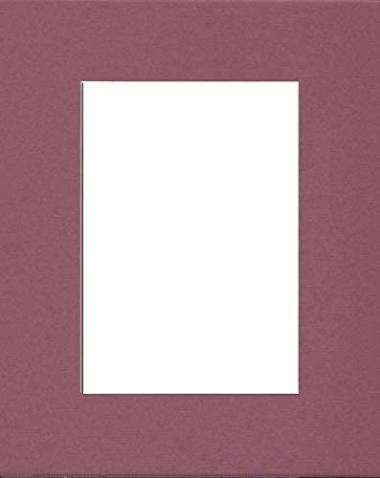 Pack of (5) 8x10 Acid Free White Core Picture Mats Cut for 5x7 Pictures in Mauve