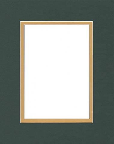 20x24 Double Acid Free White Core Picture Mats Cut for 16x20 Pictures in Pine Green and Maize Yellow