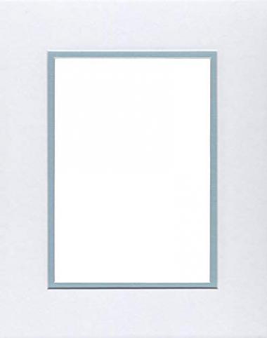 Pack of (2) 16x20 Double Acid Free White Core Picture Mats Cut for 11x14 Pictures in White and Sheer Blue