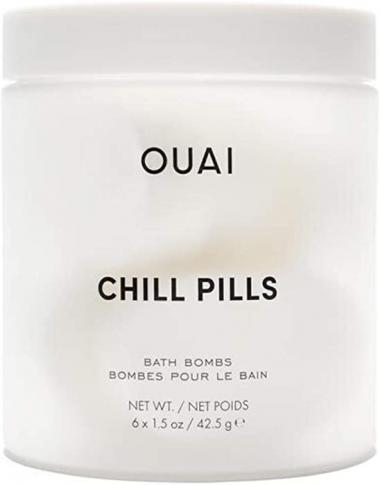 OUAI Chill Pills. Escape to Your Own Relaxing Spa with Jasmine and Rose Scented Bath Bombs. Unwind While Jojoba, Safflower and Hemp Seed Oil Improve Texture, Moisturize and Calm Skin. (6 x 1.5 oz)