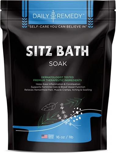 All Natural Sitz Bath Soak with Epsom Salt - Made in USA - for Postpartum Care, Hemorrhoid Treatment, Fissure Treatment & Yoni Steam - Perineal Soaking Bath That Soothes and Cleanses Inflammation