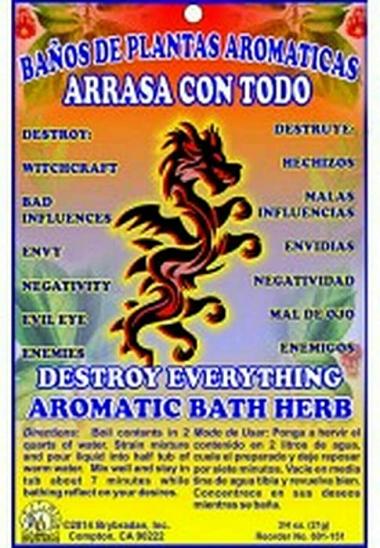 3 PCS Aromatic Soothing Herbal Bath Destroy Everything ARRASA CON TODO BANO DE PLANTAS AROMATICAS - Made in USA - 1 OZ