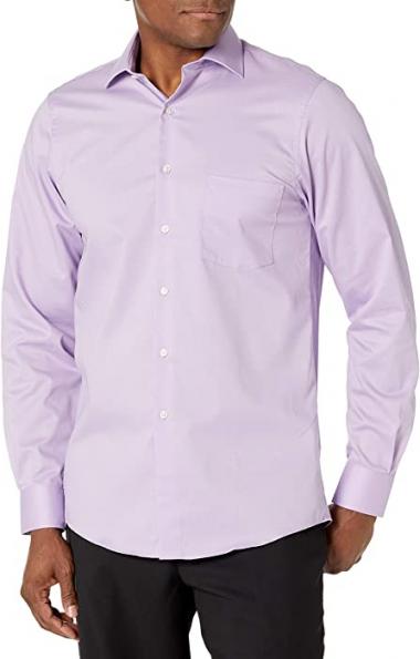 Van Heusen Men's Flex Regular Fit Solid Spread Collar Dress Shirt