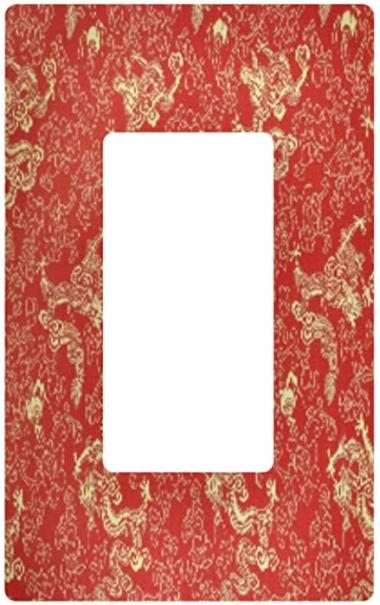 ALAZA Chinese Dragon Gold Flower Floral Red 1-Gang Decorator Wallplate Light Switch Outlet Cover