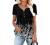 Womens Henley V Neck Casual Blouse Button Down T Shirts Flare and Flowy Tops