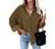 Sidefeel Women Corduroy Long Sleeve Button Down Shirt Oversized Jacket Tops