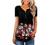 ONLYSHE Womens Casual Short Sleeve Shirts V Neck&U Neck Tops Button Up Tunic Floral Ruffle Blouse