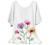 SNKSDGM Women's Casual Boho Cotton Linen Shirts Oversized Crewneck T Shirts Summer Floral Print Linen Tunic Tops Blouse Shirt