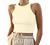 KAMISSY Women Basic Crew Neck Crop Tank Top Solid Rib-Knit Binding Crop Top