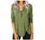 Womens Casual Crew Neck Button Side T Shirts Tops Solid Color Asymmetric Split Hem Long Sleeve Pullover Tunic Blouses