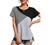 Romwe Women's Color Block Blouse Short Sleeve Casual Tee Shirts Tunic Tops