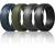 Thunderfit Men's Silicone Ring, Step Edge Rubber Wedding Band, 10mm Wide, 2.5mm Thick