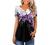 ONLYSHE Womens Casual Short Sleeve Shirts V Neck&U Neck Tops Button Up Tunic Floral Ruffle Blouse