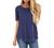 JomeDesign Summer Tops for Women Short Sleeve Side Split Casual Loose Tunic Top