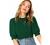 SheIn Women's Puff Sleeve Casual Solid Top Pullover Keyhole Back Blouse