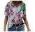 SNKSDGM Women's Summer Short Sleeve V Neck T Shirts Casual Floral Print Blouses Tee Shirt Loose Fit Tunic Tops for Women