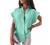 FARYSAYS Women's Casual Button Down Ruffle Short Sleeve V Neck Shirts Loose Blouses Tops