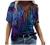 Summer Tops for Women Short Sleeve T Shirts Casual V-Neck Tie Dye Abstract Printed Tee T-Shirts Tunic Loose Blouses