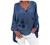 SNKSDGM Womens Cotton Linen Shirts Boho Printed Roll Up Long Sleeve Summer T-Shirt Blouse Loose Fit V Neck Tunic Tees S-5XL