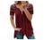 Plus Size Cold Shoulder Tops for Women Sexy Lace V Neck Short Sleeve T Shirts Casual Zipper Hollow Tunic Loose Tee Top